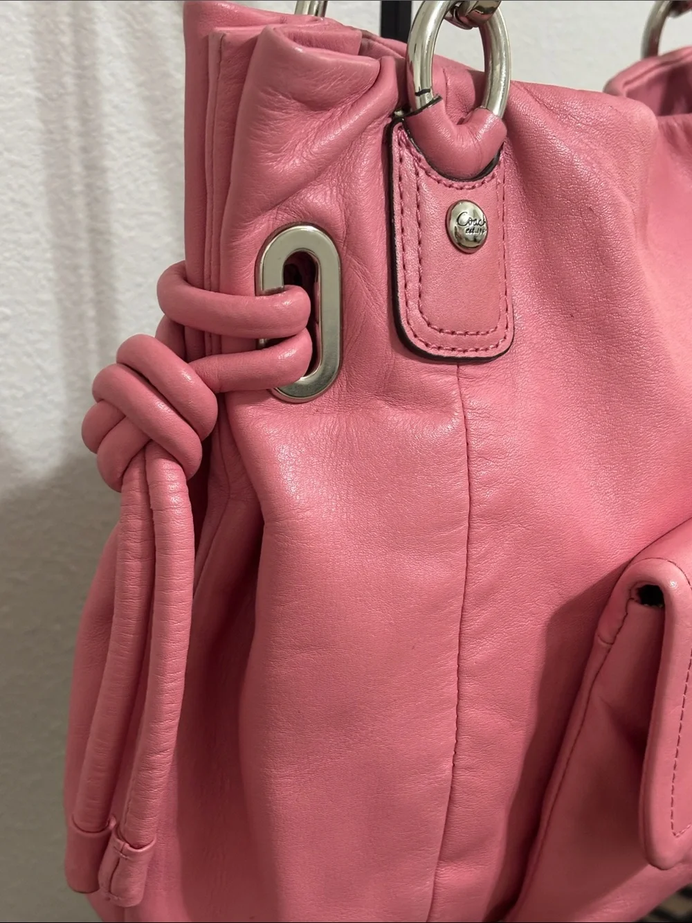 Coach Pink Leather Shoulder Bag